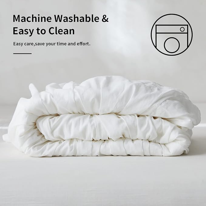 BISELINA White Ruffled Bed Skirt 22-Inch Tailored Drop Cotton Voile Dust Ruffle - Image 6