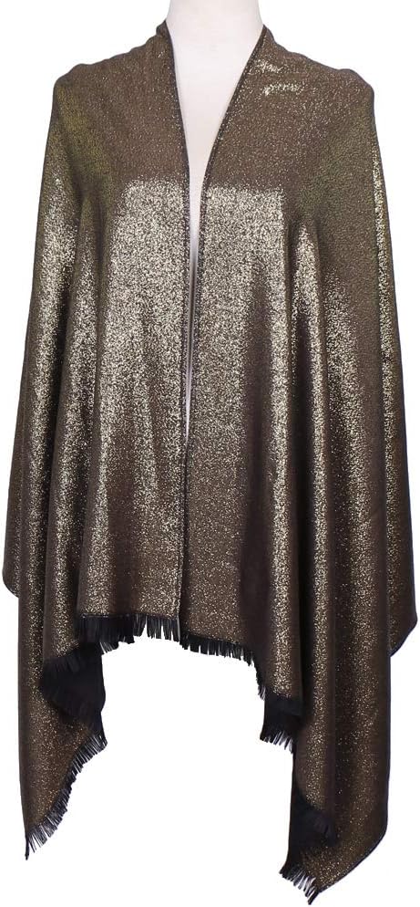 LMVERNA Women's Sparkling Metallic Soft Pashmina Shawls and Wraps Scarf in - Image 3