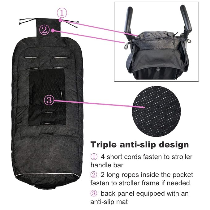 German Designed Winter Tour Waterproof Stroller Footmuff, Width Adjustable - Image 6