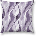Lavender Throw Pillow Covers Modern Purple and Grey Striped Decorations by MYS+QiQi
