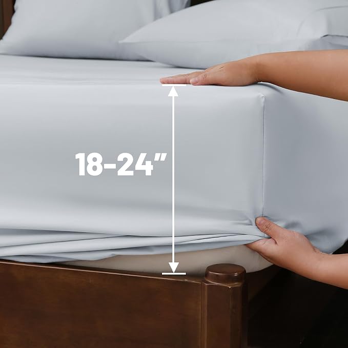 Extra Deep Pocket King Sheets 18-24 Inch 100% Egyptian Cotton 1000 Thread Count - Image 5