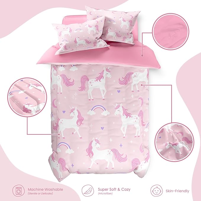 SANDJEST Unicorn Duvet Cover Sets Twin Size - Image 3
