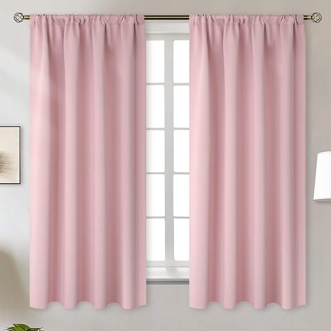 BGment Pink Room Darkening Curtains 63 Inches Length by BGment