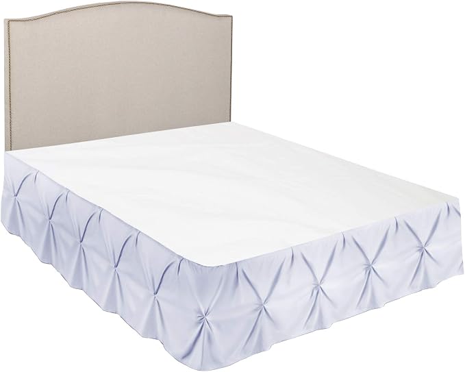 Nestl Ice Blue Bed Skirt King Size, Pinch Pleat King Bed Skirt, Hotel Quality - Image 7