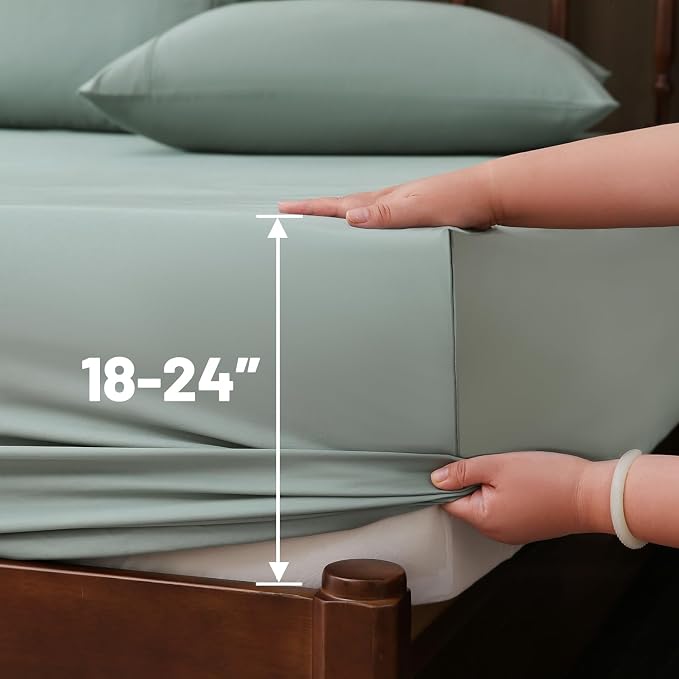 Extra Deep Pocket King Sheets 18-24 Inch 100% Egyptian Cotton 1000 Thread Count - Image 5