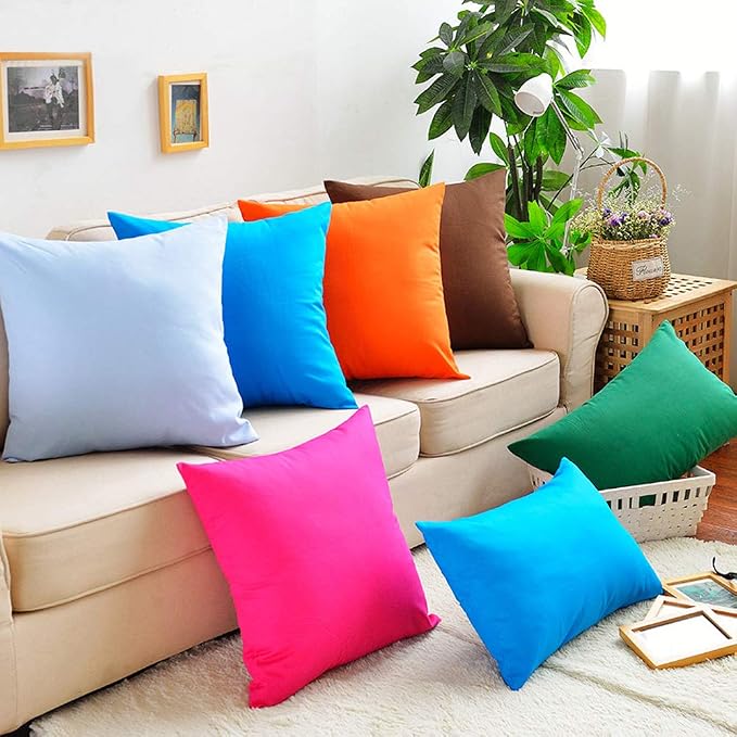 4-Pack 100% Cotton Lumbar Comfortable Solid Decorative Throw Pillow Case - Image 3