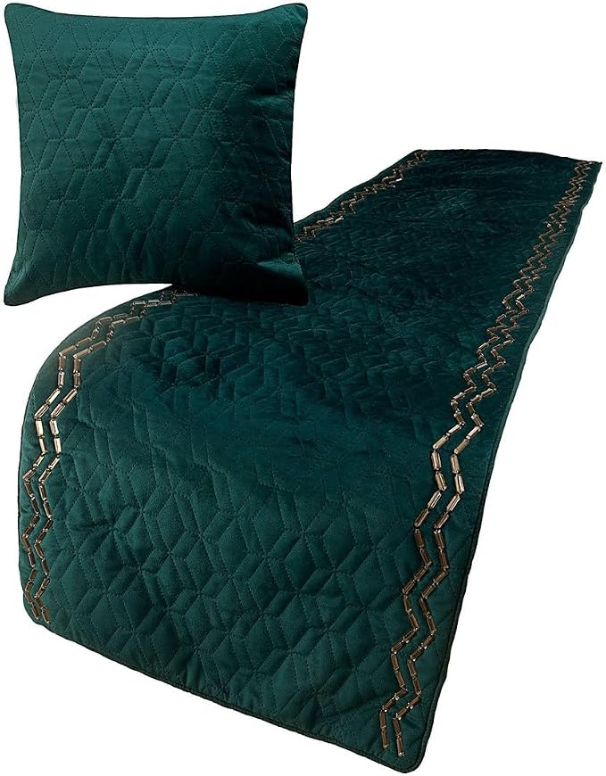 The HomeCentric King Queen Twin Teal Blue Handmade Full 68"x18" Bed Runner by TheHomeCentric