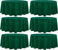 Round Tablecloth 132 Inch 6 Pack Dark Green Tablecloths Washable Decorative by AOCOZHomeLifeMuseum