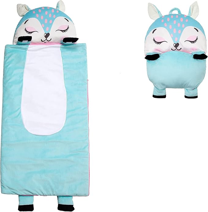 Kid's Nap Buddies Character Preschool Nap Mat, Toddler Sleeping Bag by UnicornsRobots