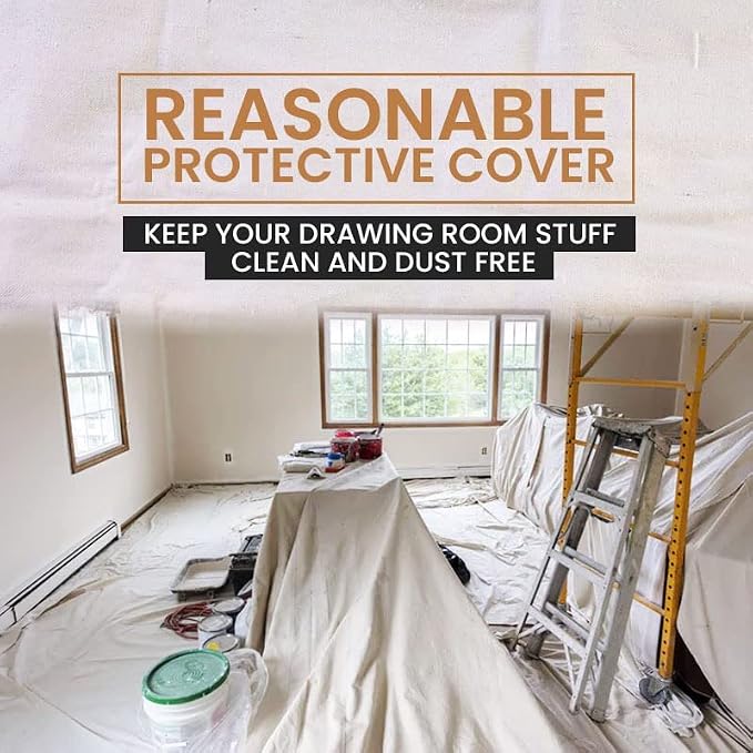 ZUPERIA Canvas Drop Cloth for Painting Pure Cotton Painters Drop Cloth for - Image 7