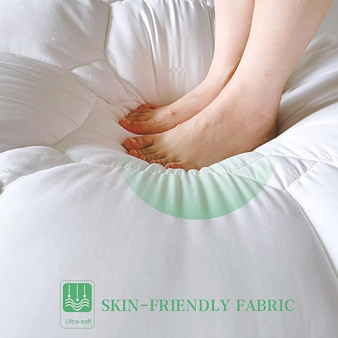 UNILIBRA King Size Mattress Pad Cooling Rayon from Bamboo, Quilted Fitted - Image 4