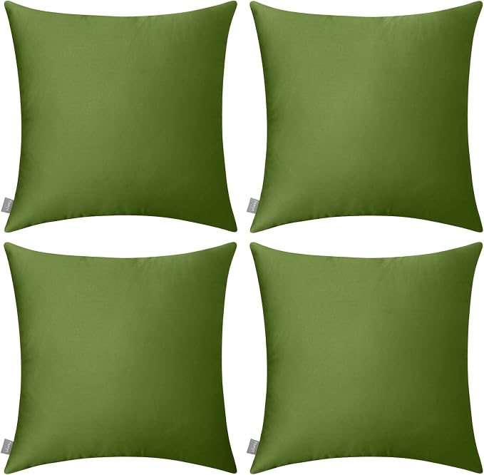 Thmyo 4-Pack 100% Cotton Comfortable Solid Decorative Throw Pillow Case Square by Thmyo