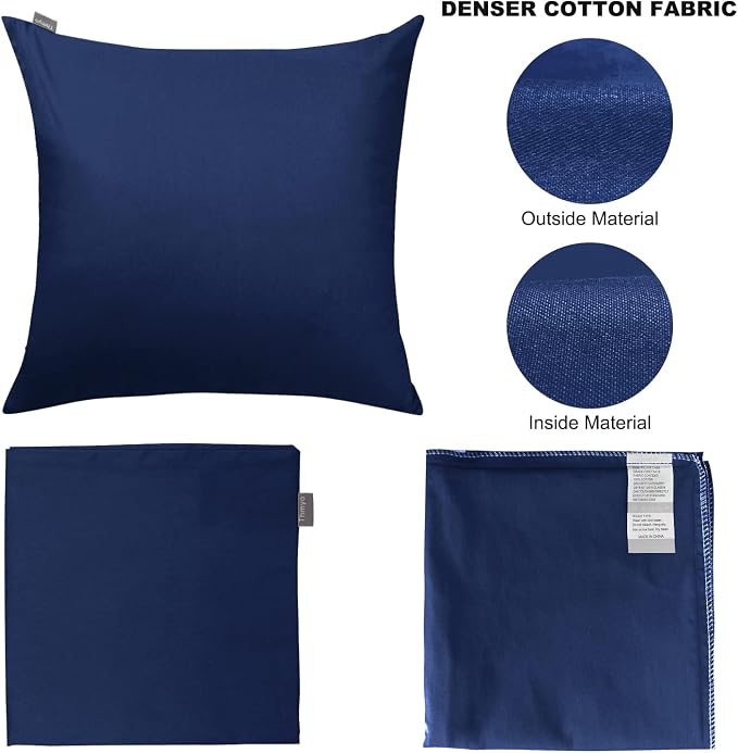 Thmyo 4-Pack 100% Cotton Comfortable Solid Decorative Throw Pillow Case Square - Image 5