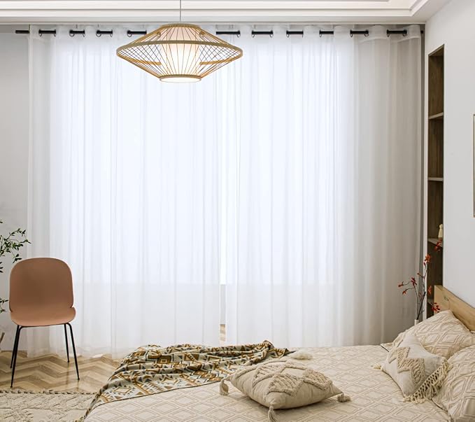 PI Sheer White Long Curtains by PI