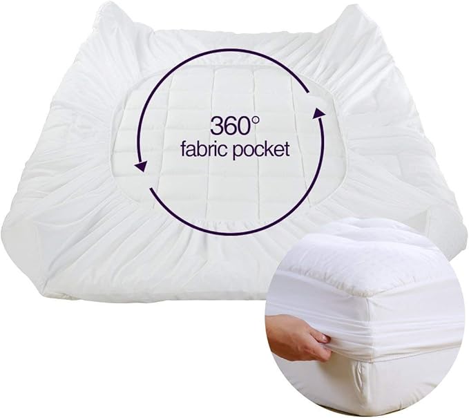 EASELAND Queen Size Mattress Pad Pillow Top Mattress Cover Quilted Fitted - Image 5