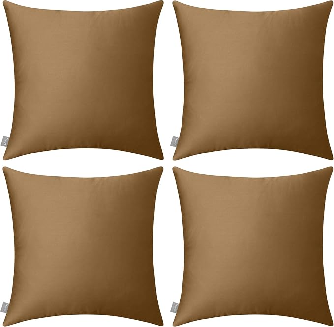 4-Pack 100% Cotton Comfortable Solid Decorative Throw Pillow Case, Thmyo Square by Thmyo