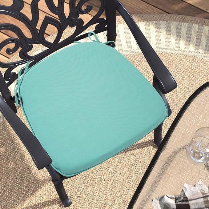 Outdoor Chair Cushions Set of 2, Patio Seat Cushion 17"x16"x2", U-Shaped Dining - Image 6