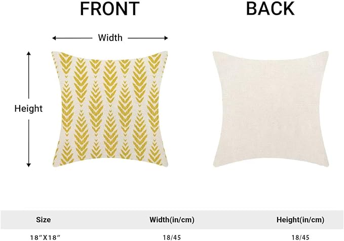 BETGINY Yellow Boho Pillow Covers 18 x 18 Inch Pack of 2, Bohemian Ethnic - Image 2