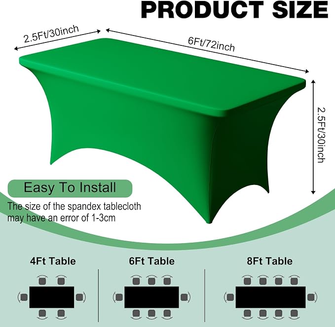 Trlyc 2 Pack 6FT Spandex Table Cloth - Image 4