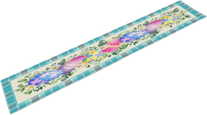 Easter Table Runner, Easter Eggs Farmhouse Table Runners, Easter Kitchen Dining - Image 2