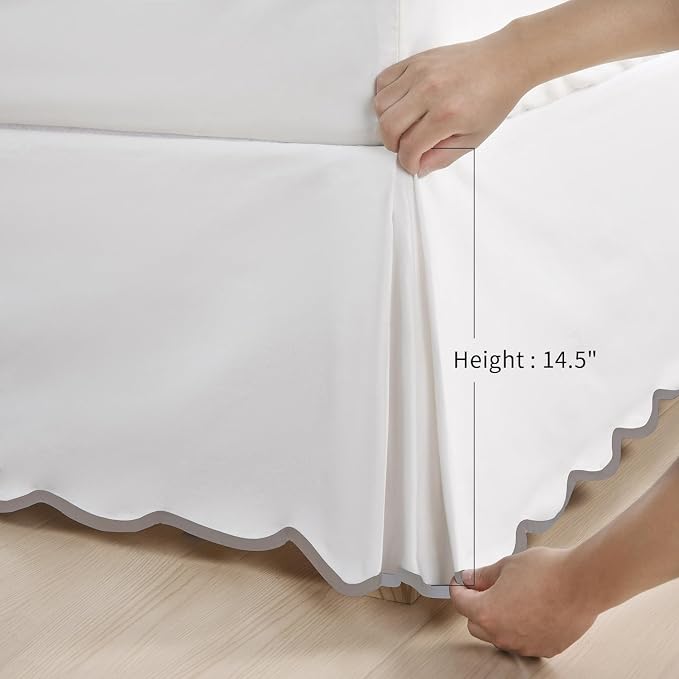 HIG Off-White Chic Twin XL Bed Skirt - Image 4