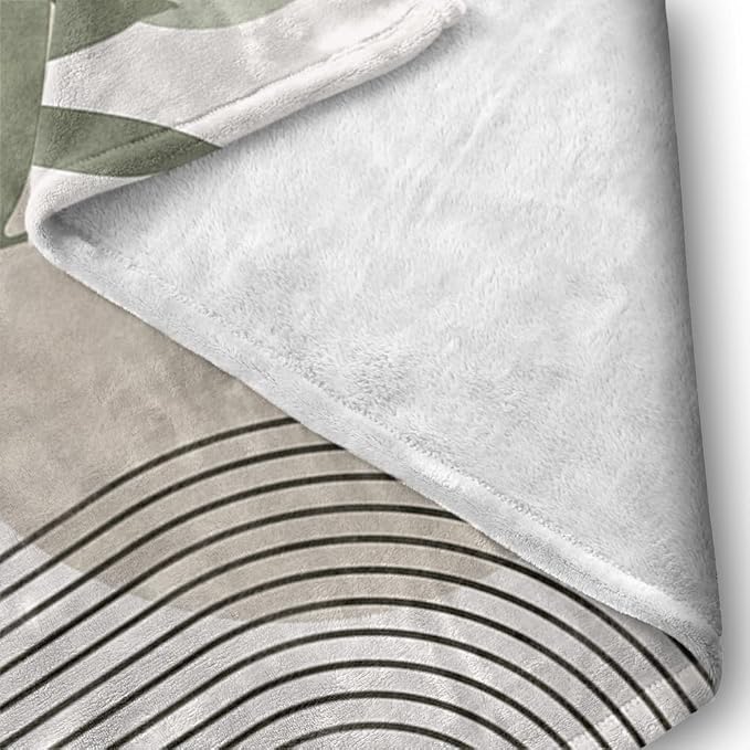 Boho Mid Century Throws Blankets Beige Yellow Modern Abstract Throw Blankets - Image 7