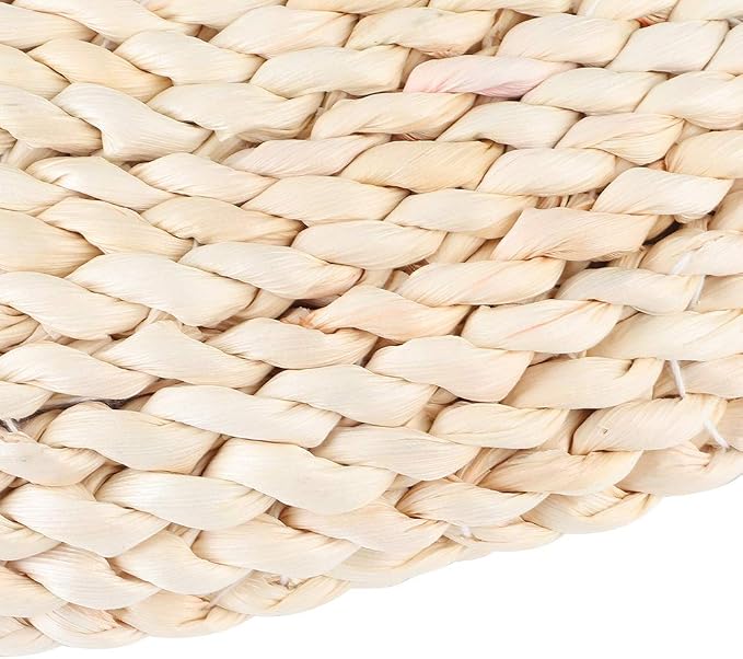 Japanese Round Tatami Hand Woven Floor Cushion, Meditation Yoga Mat, Corn Bran - Image 2