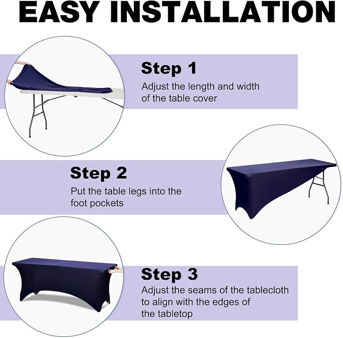 Trlyc 1 Pack 6FT Spandex Table Cloth - Image 4