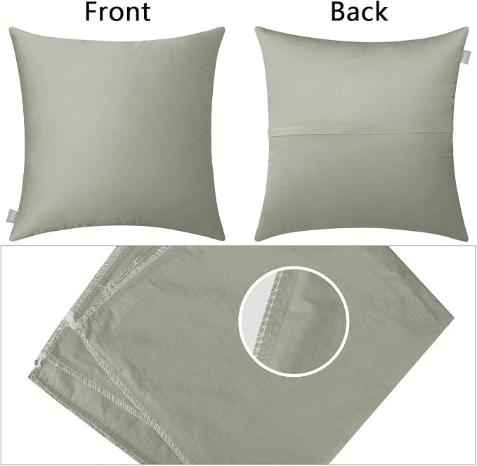 4-Pack 100% Cotton Comfortable Solid Decorative Throw Pillow Case, Thmyo Square - Image 8