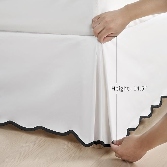 HIG Off-White Chic King Bed Skirt - Image 4