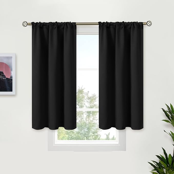 BGment Short Blackout Curtains for Kitchen Window by BGment