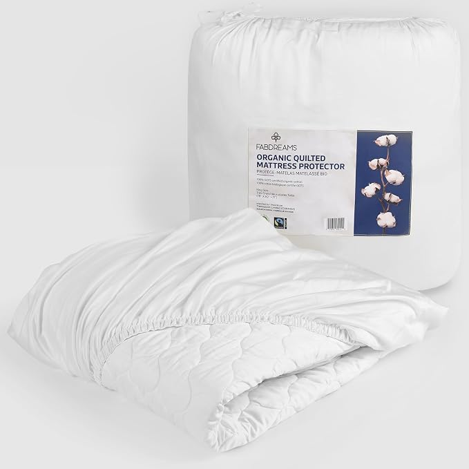 FABDREAMS Organic Quilted Mattress Protector Full Size | Mattress Pad| Mattress by Fabdreams