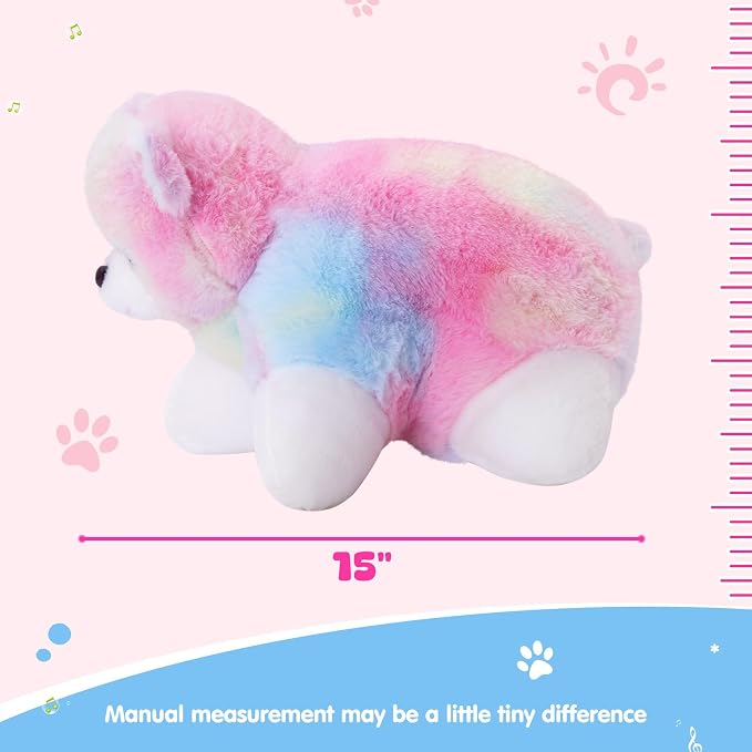 Glow Guards 15" Light up Musical Rainbow Teddy Bear Plush Pillow, Cute Stuffed - Image 6
