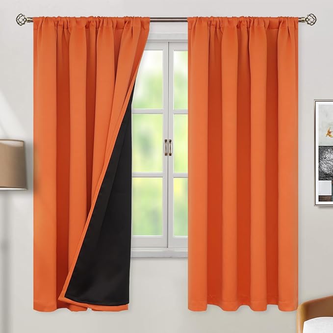 BGment Burnt Orange 100% Blackout Curtains by BGment