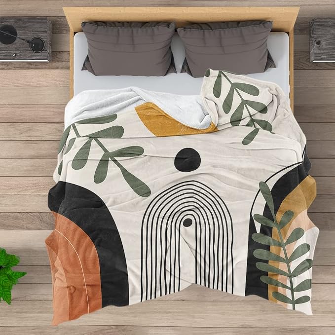 Abstract Modern Throw Blanket Boho Minimalist Mid Century Sun Aesthetic Soft - Image 4
