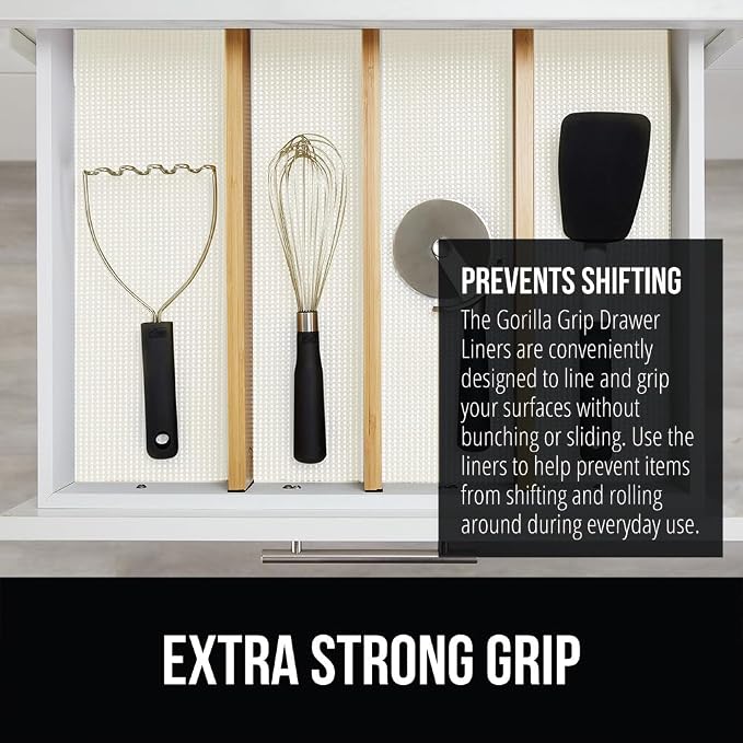 GORILLA GRIP powerGRIP Drawer Shelf and Cabinet Liner, Thick Strong Hold - Image 3