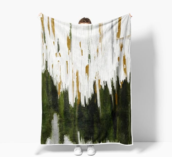 Abstract Ombre Throw Blankets, Modren Chic Art Oil Painting Cozy Warm Bed Couch - Image 5