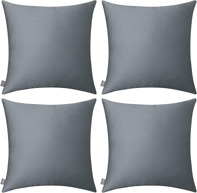 Thmyo 4-Pack 100% Cotton Comfortable Solid Decorative Throw Pillow Case by Thmyo
