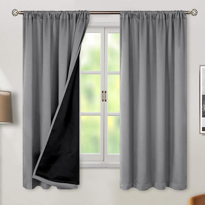 BGment 100% Blackout Curtains for Bedroom 63 Inch Length 2 Panels, Thermal by BGment