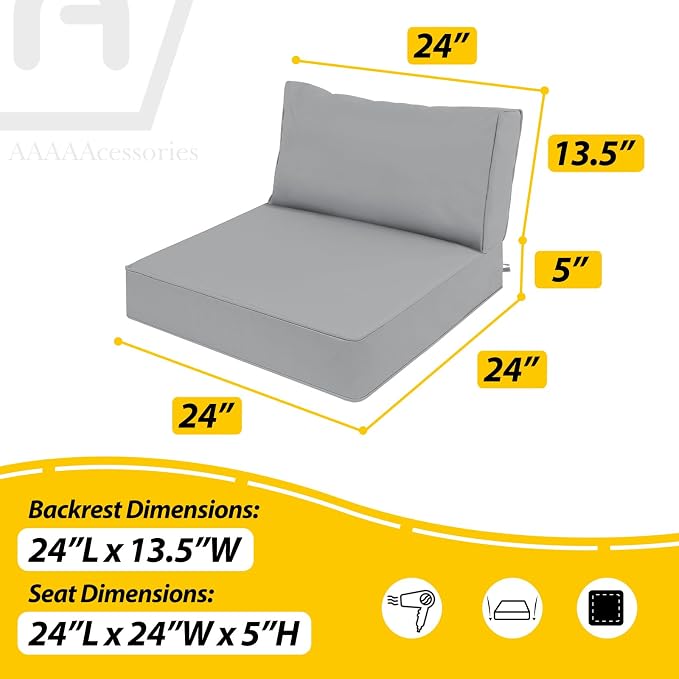 AAAAAcessories Outdoor Deep Seat Cushions, Waterproof, Fade-Resistant Patio - Image 5