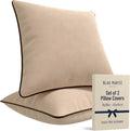 2 Pack Velvet Decorative Throw Pillow Covers, Contrast Piping, Indoor Use by BLAUMARIT%C3%89