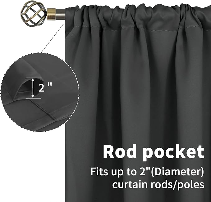 BGment Blackout Cafe Curtains 30 Inch Length - Image 4