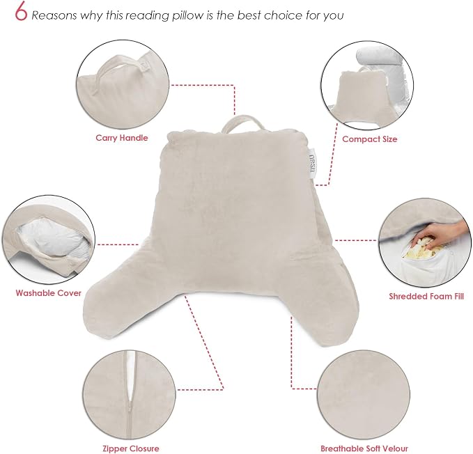 Nestl Reading Pillow with Shredded Memory Foam, Designed - Image 9