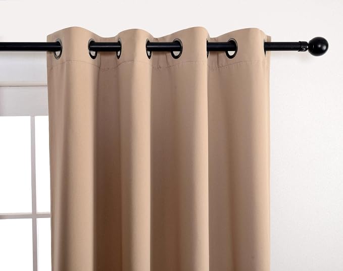 MIUCO Room Darkening Soild Grommet Blackout Curtains - Image 6