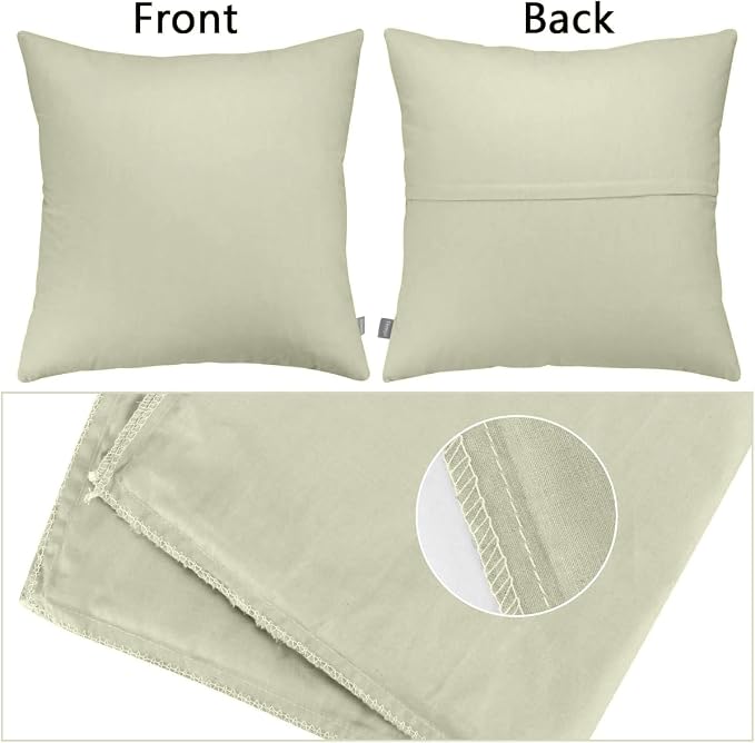 4-Pack 100% Cotton Comfortable Solid Decorative Throw Pillow Case, Thmyo Square - Image 6