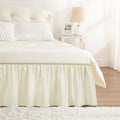 RIMELA Ivory Bed Skirt Queen Size 18 Inch Drop, Elastic Bed Skirting by RIMELABedSkirt
