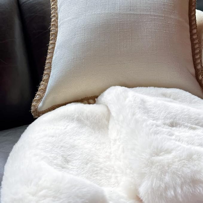 White Fluffy Living Room Rugs 6x9 Area Rug Washable Shag Rugs - Image 5
