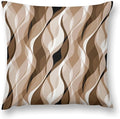 Brown Throw Pillow Covers Modern Abstract Grey and Brown Striped Decorations by MYS+QiQi