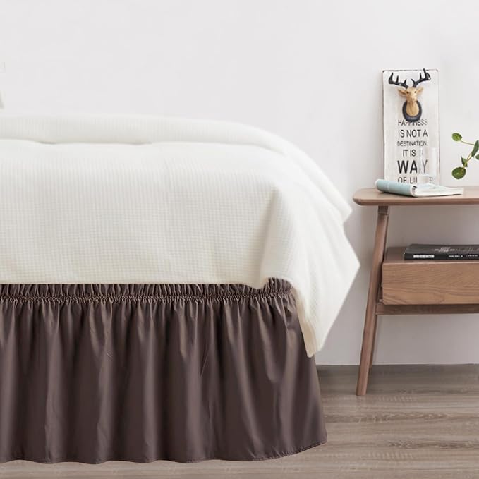 Queen Bed Skirt, Elastic Wrap Around Bed Skirt Queen Size, Bed Skirts - Image 7