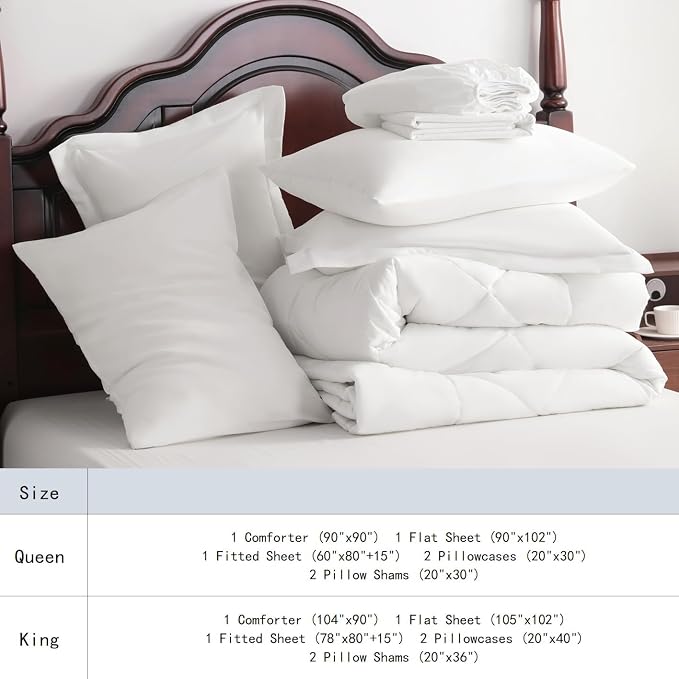NTBAY King Comforter Set with Sheets, 7 Pieces Soft and Breathable King Bedding - Image 7